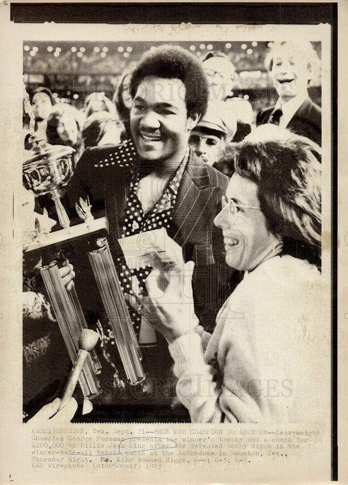 Press Photo Billie Jean King Grand Slam Long beach - Historic Images