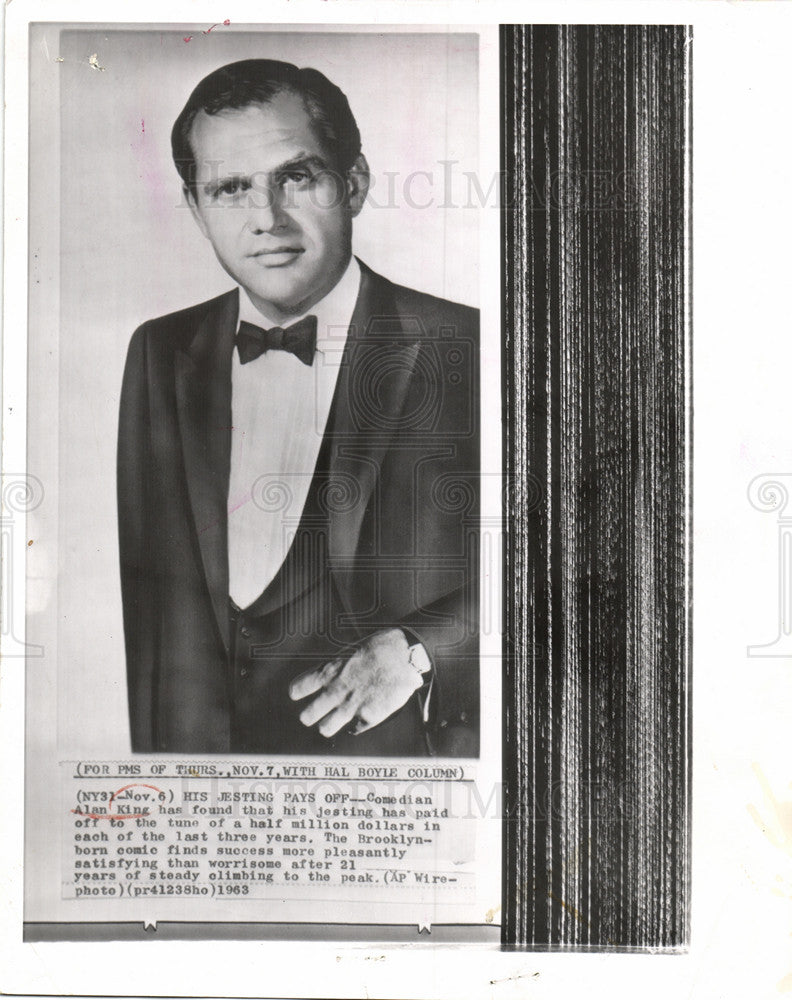 1963 Press Photo Alan King Comedian Actor New York - Historic Images