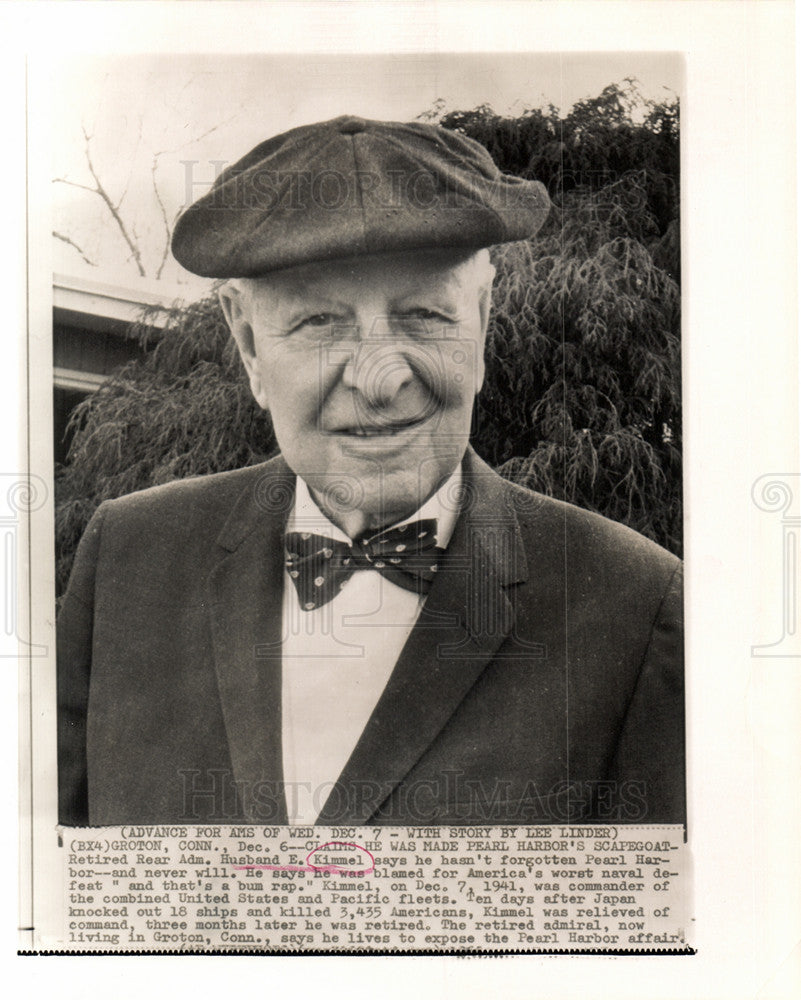 1941 Press Photo Retired Rear Adm. Husband E. Kimmel - Historic Images