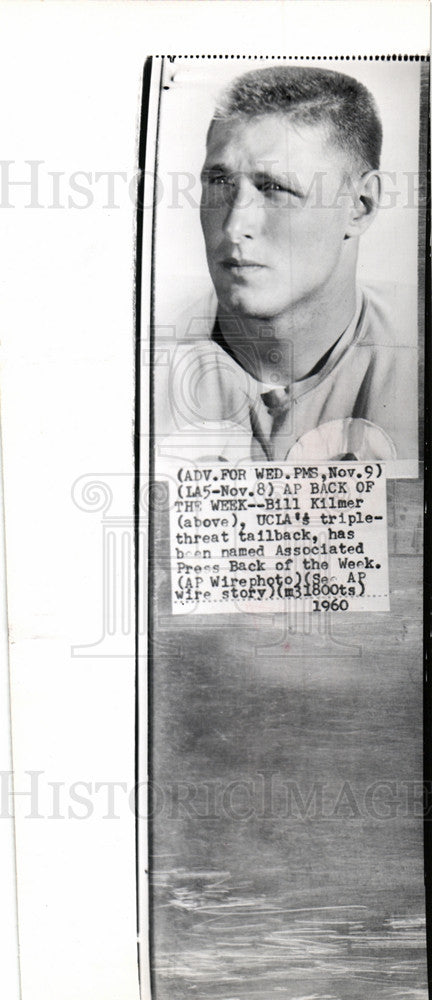 1960 Press Photo Bill Kilmer UCLA - Historic Images