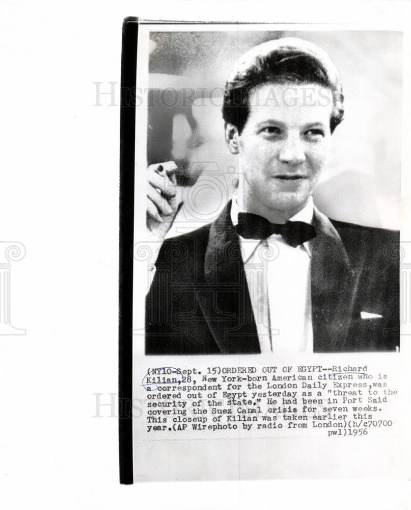 1956 Press Photo Richard Kilian, Egypt, London Daily - Historic Images