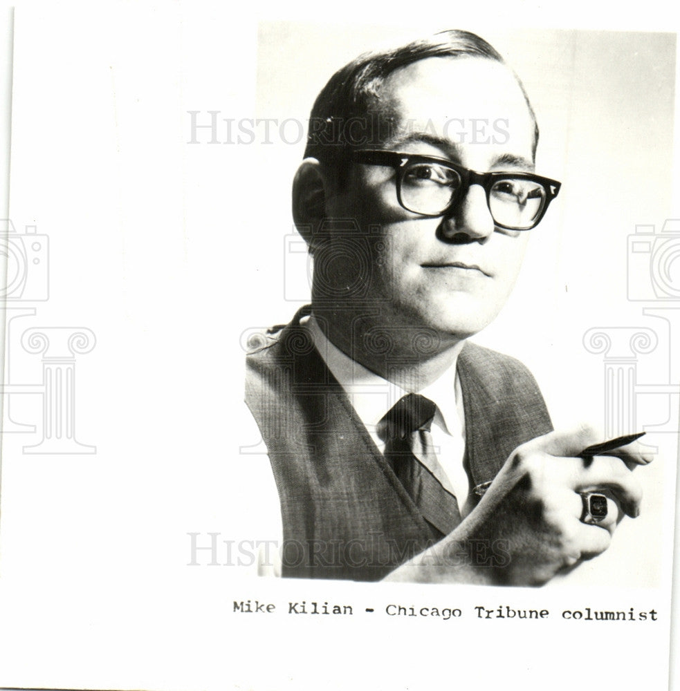 1980 Press Photo MIke Kilian Chicago Tribune columnist - Historic Images