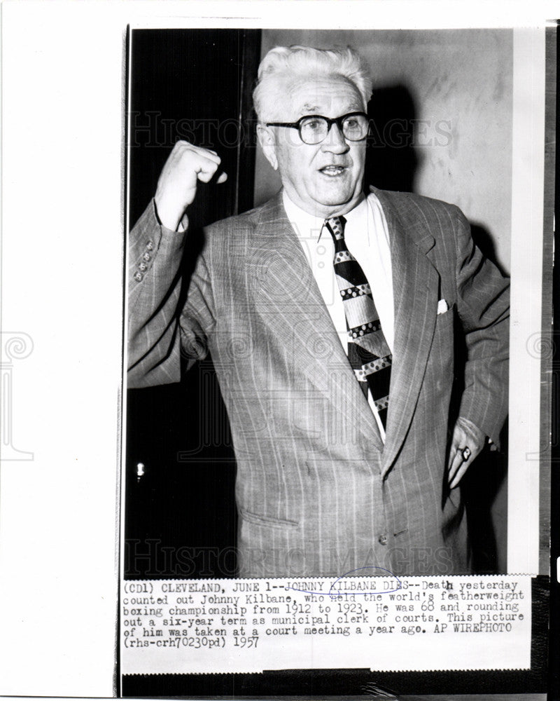 1957 Press Photo ohnny Kilbane featherweight boxer ohio - Historic Images