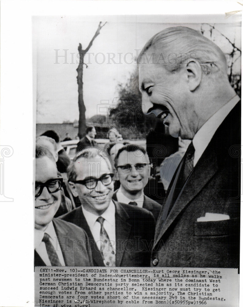 1966 Press Photo Kurt Georg Kiesinger Bundestag Bonn - Historic Images