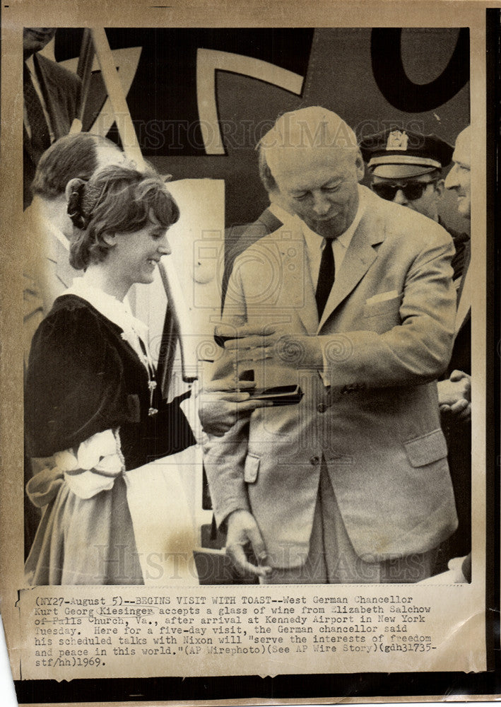 1969 Press Photo Kurt Georg Kiesinger German chancellor - Historic Images