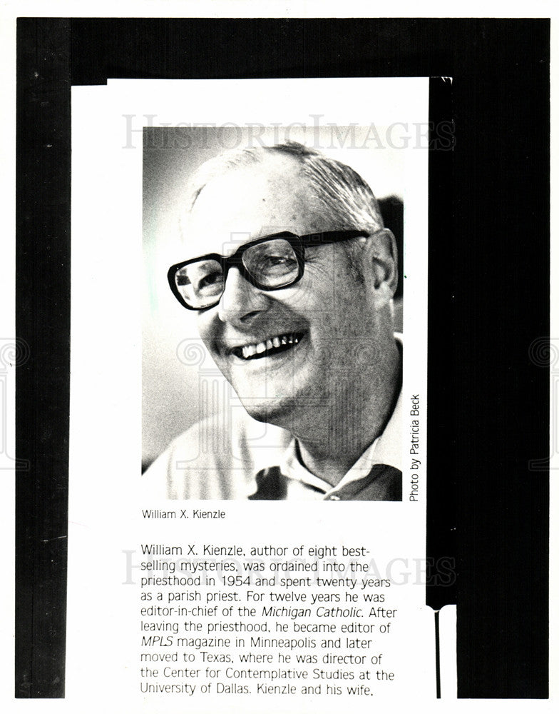 1987 Press Photo William X. Kienzle priesthood author - Historic Images