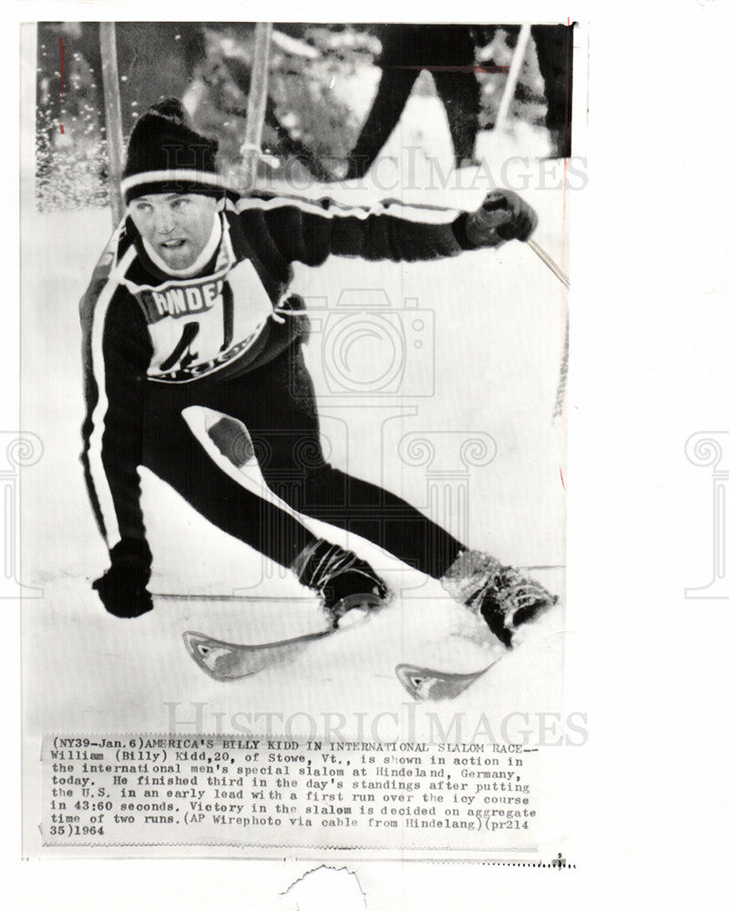 1964 Press Photo William Kidd US skier Hindeland slalom - Historic Images