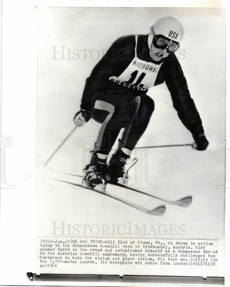 1966 Press Photo Bill Kidd Thrid Kitzbuehel - Historic Images