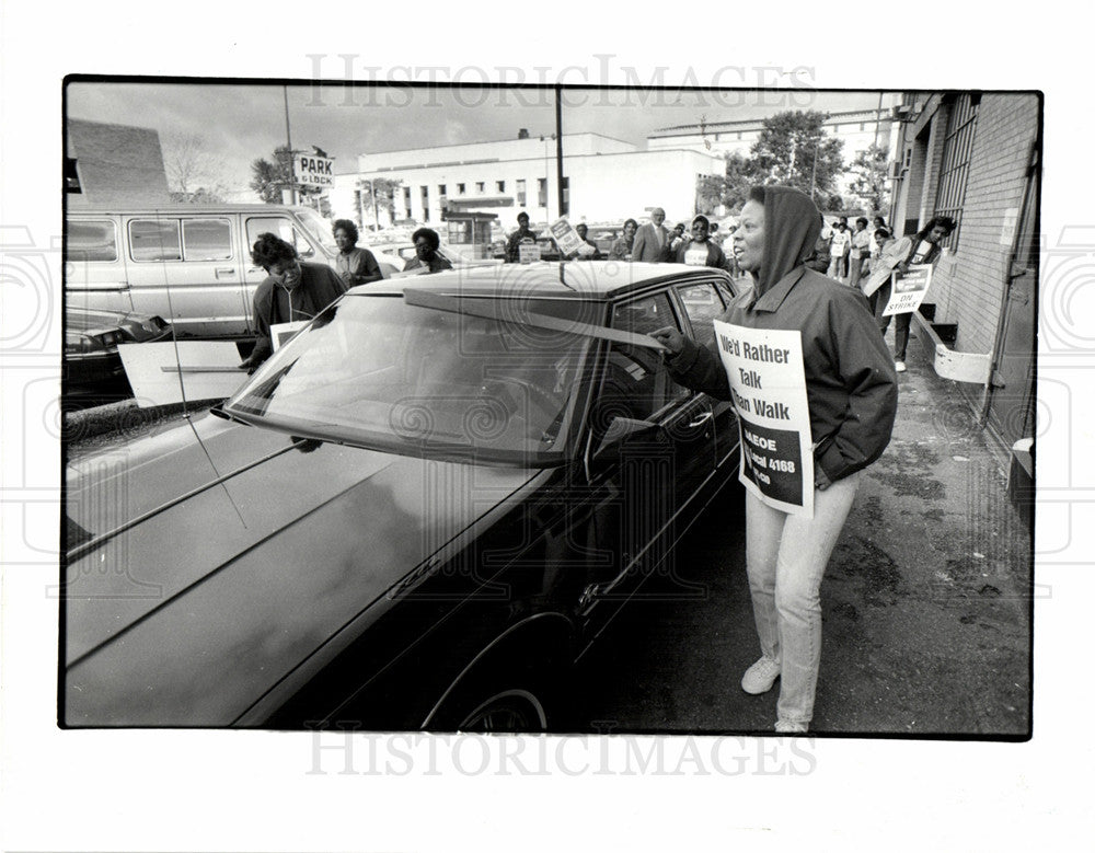 1986 Press Photo DETROIT SCHOOL STRIKE, ARTHUR JEFERSON - Historic Images