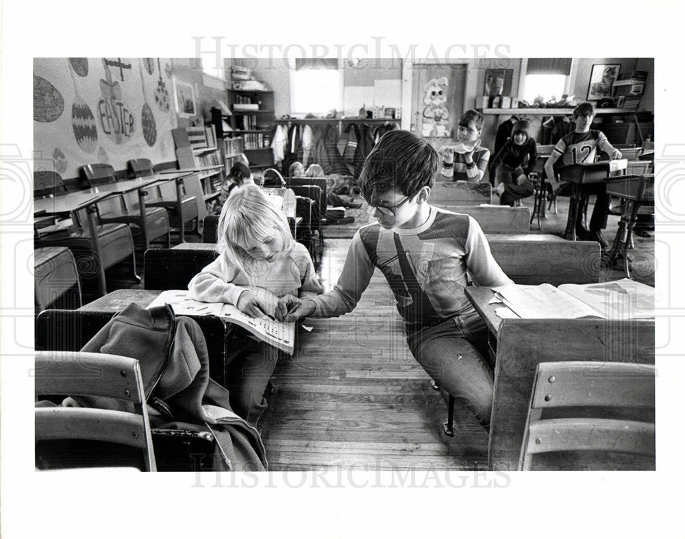 1978 Press Photo 5th grader Mark Craig arithmetic - Historic Images