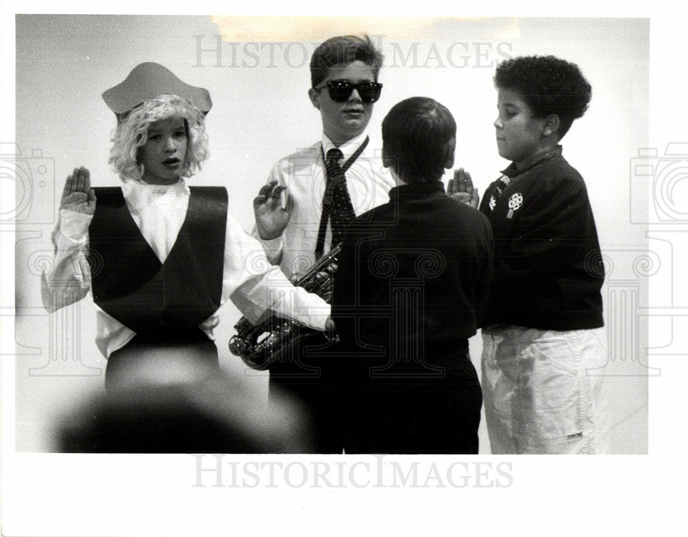 1993 Press Photo Presidential inauguration grade school - Historic Images