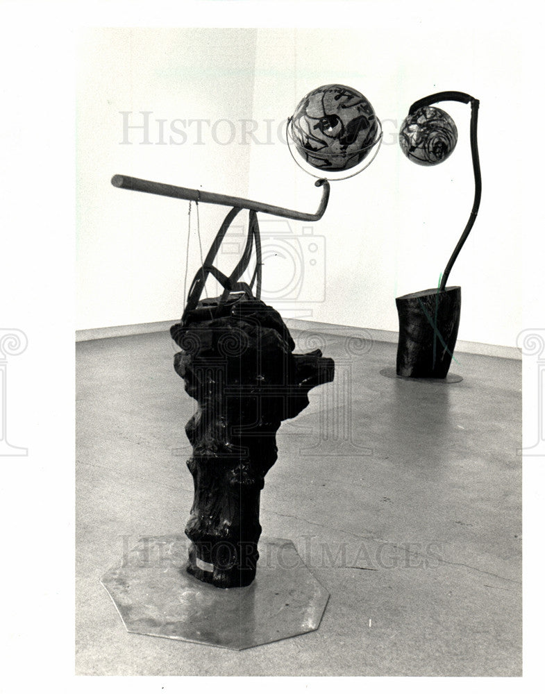 1987 Press Photo Troubled world sculpure Italo Scanga's - Historic Images