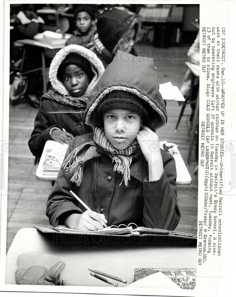 1981 Press Photo Detroit schoolchildren Brady School - Historic Images