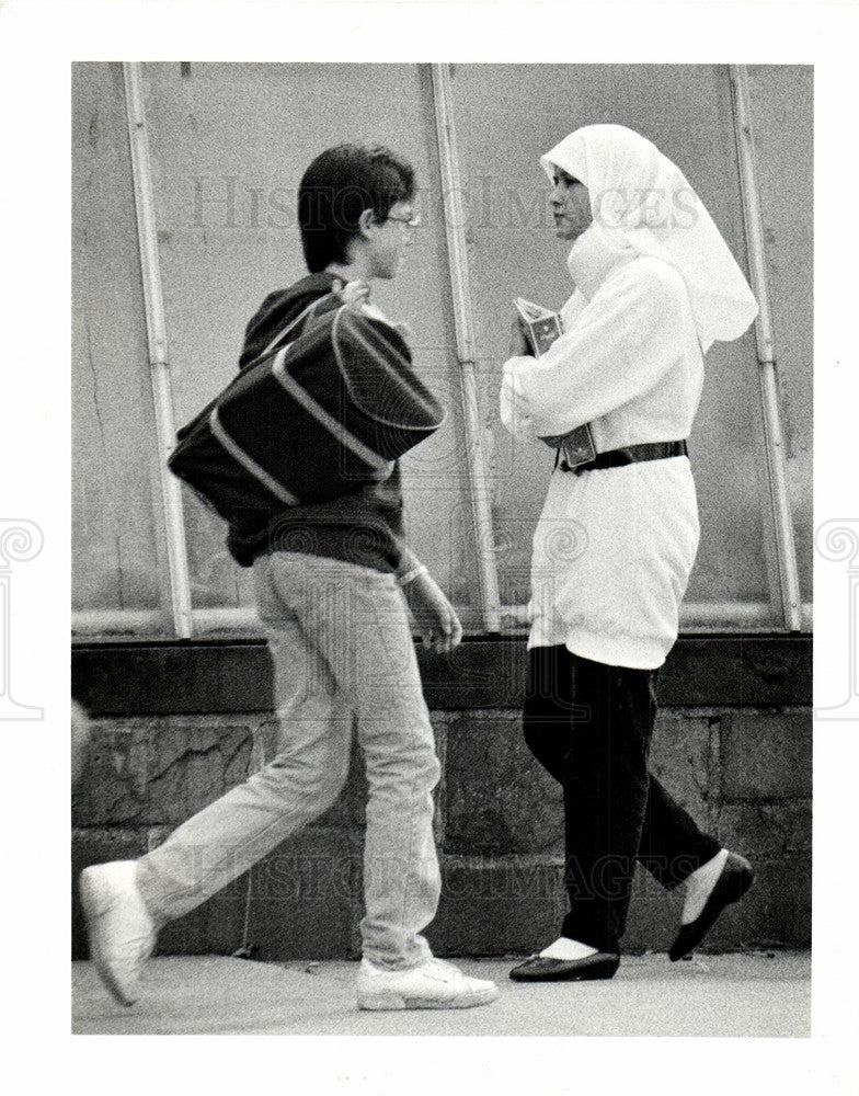 1986 Press Photo Dearborn Fordson High School Diversity - Historic Images