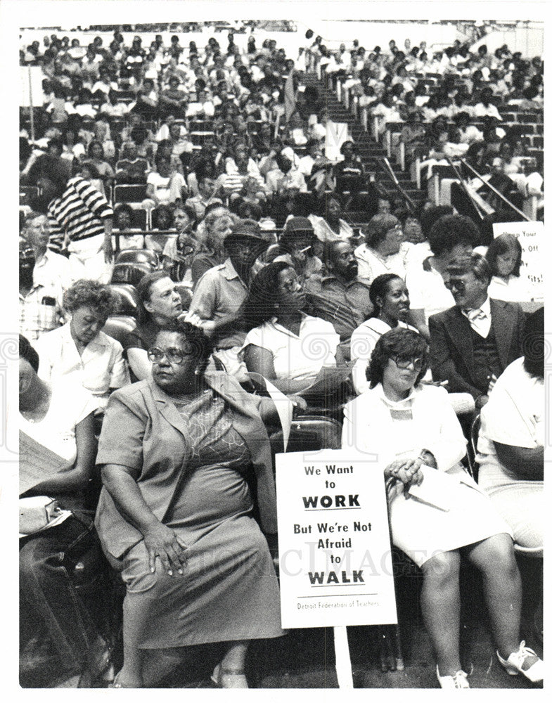 1982 Press Photo Detroit Federation of Teachers Meeting - Historic Images