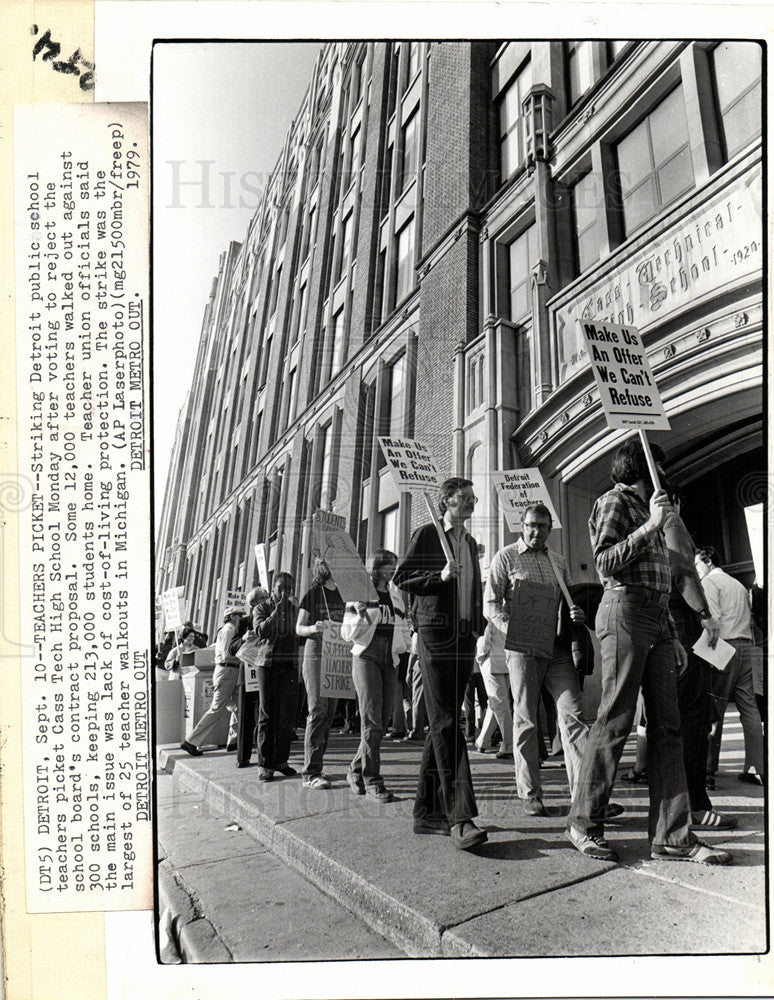 1979 Press Photo School Strikes Cass Technical High - Historic Images