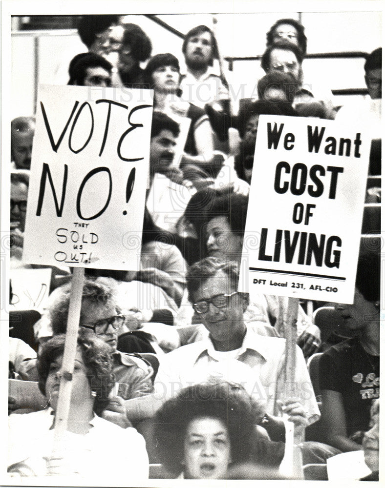 1979 Press Photo Detroit Federation of Teachers protest - Historic Images