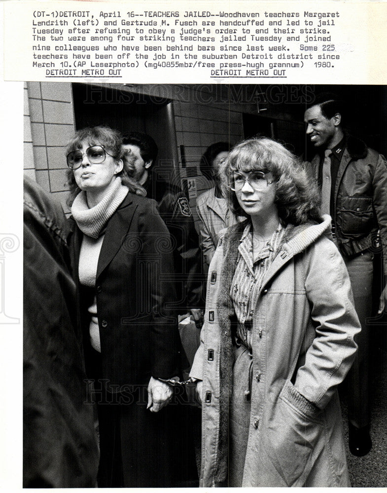 1980 Press Photo Landrith Fusch teachers strike Detroit - Historic Images