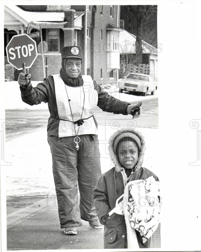 1979 Press Photo N.M.L.Swain Detroit crossing guard - Historic Images