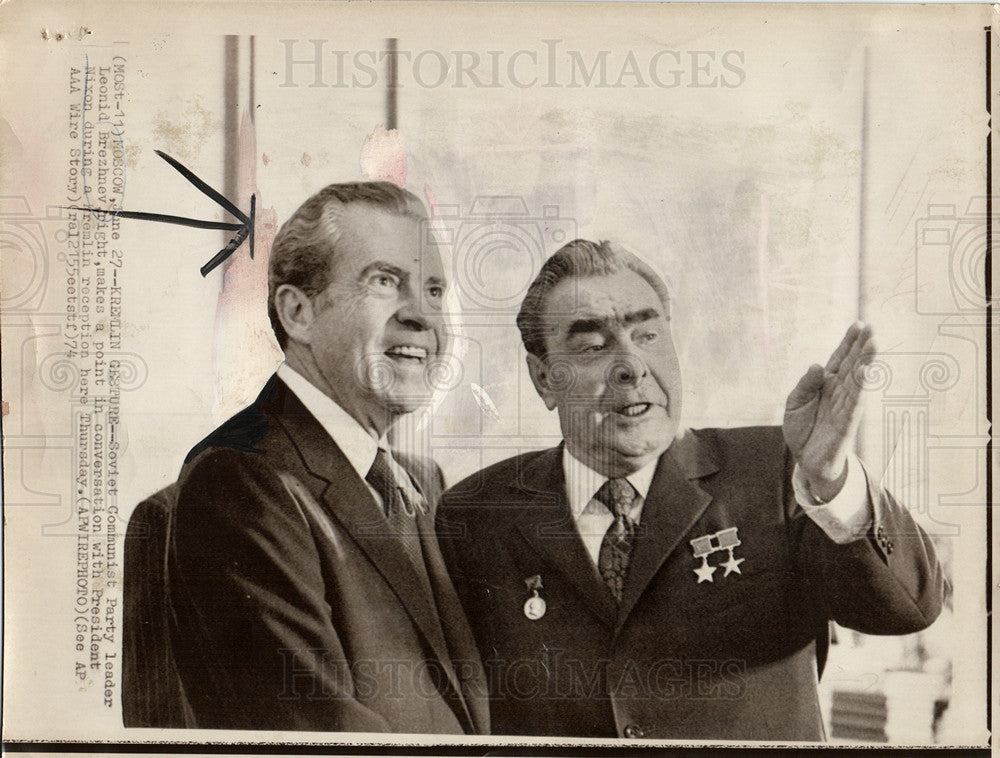 1974 Press Photo Leonid Brezhnev General Secretary - Historic Images