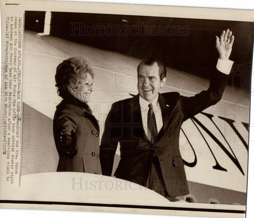 1972 Press Photo Pat Nixon Richard Nixon First Lady - Historic Images