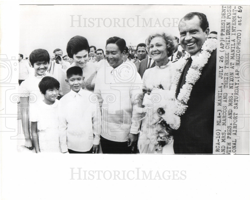 1969 Press Photo President and Mrs. Nixon Marcos Manila - Historic Images