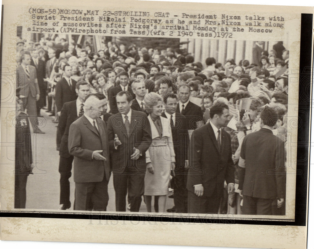 1972 Press Photo Nikolai Podgoray Nixon Moscow - Historic Images