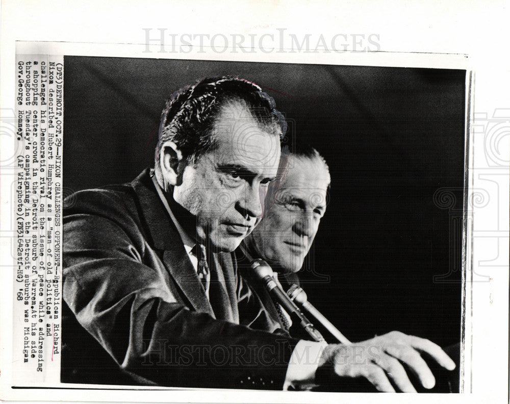 1968 Press Photo Richard Nixon Gov.George Romney - Historic Images