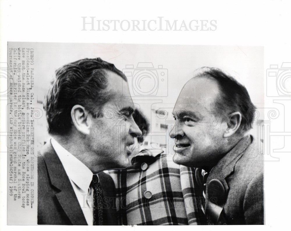 1969 Press Photo President Nixon  Comedian Bob Hope - Historic Images