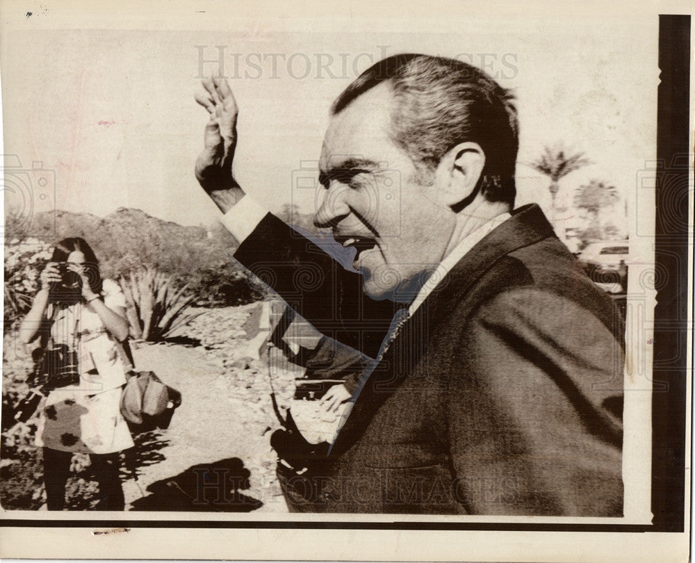 1974 Press Photo Richard Nixon President USA California - Historic Images