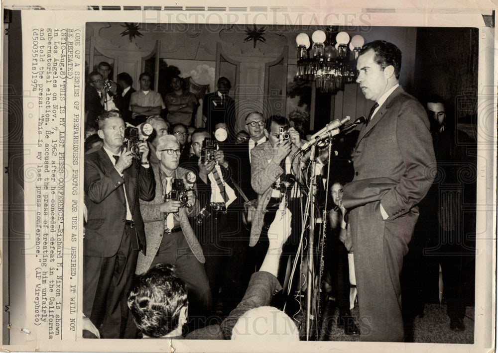 1974 Press Photo Richard Nixon L.A. gubernatorial - Historic Images