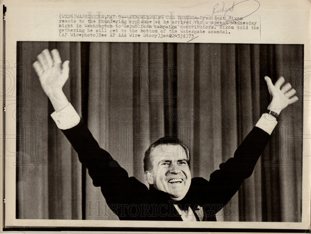 1973 Press Photo President Richard Nixon Washington - Historic Images