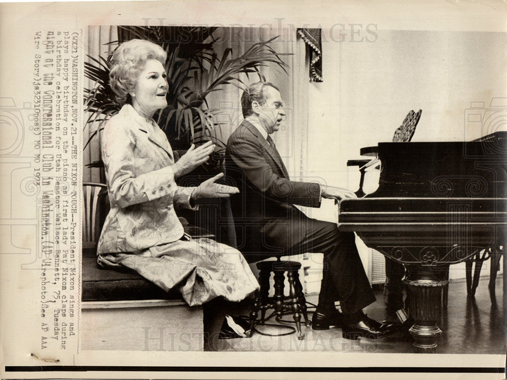 1973 Press Photo Richard Nixon President USA California - Historic Images