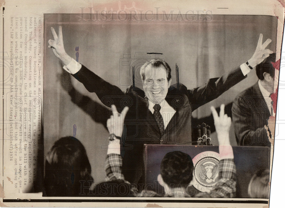 1974 Press Photo President Nixon young Republicans - Historic Images