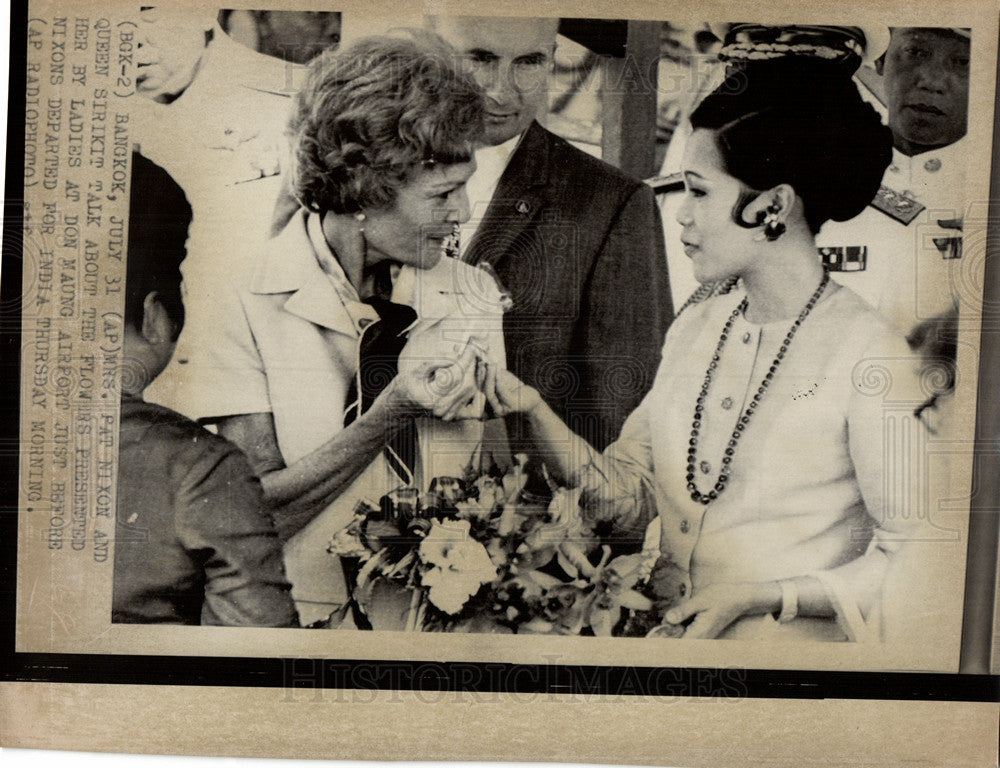 1969 Press Photo pat nixon queen sirikit don maung - Historic Images