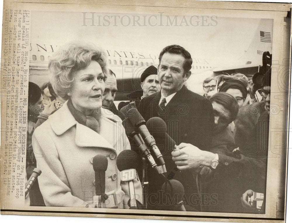 1970 Press Photo Mrs Richard Nixon President - Historic Images