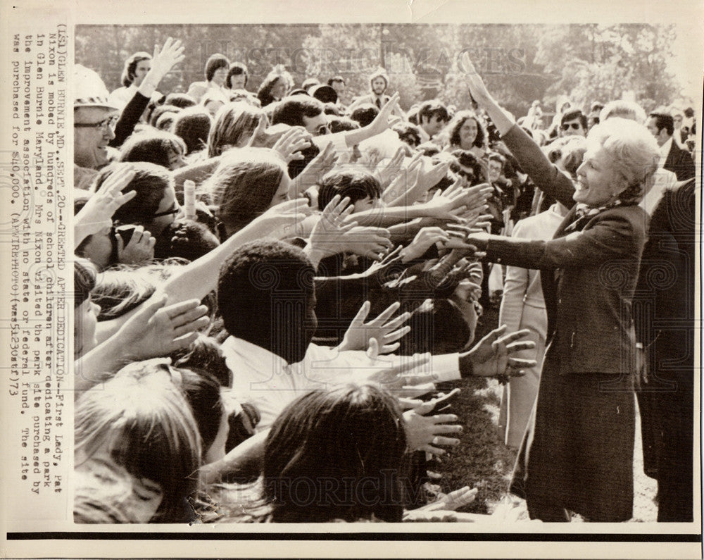 1973 Press Photo Pat Nixon President - Historic Images