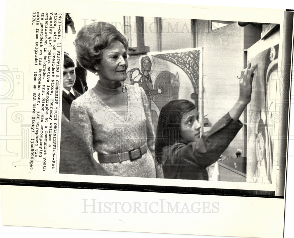 1970 Press Photo Pat Nixon First Lady Richard Nixon - Historic Images