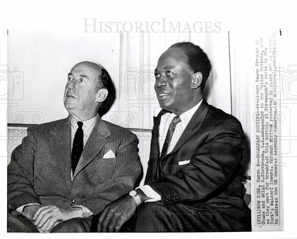 1961 Press Photo President Kwame Nkrumah Ghana New York - Historic Images