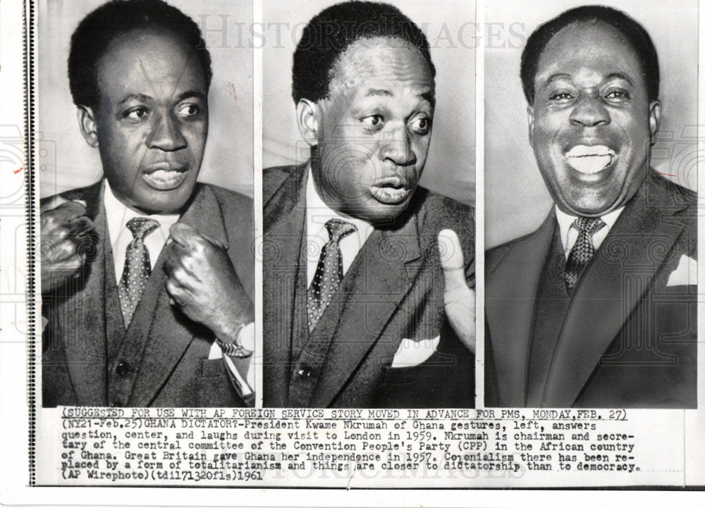 1961 Press Photo President Kwame Nkrumah Ghana 1959 - Historic Images