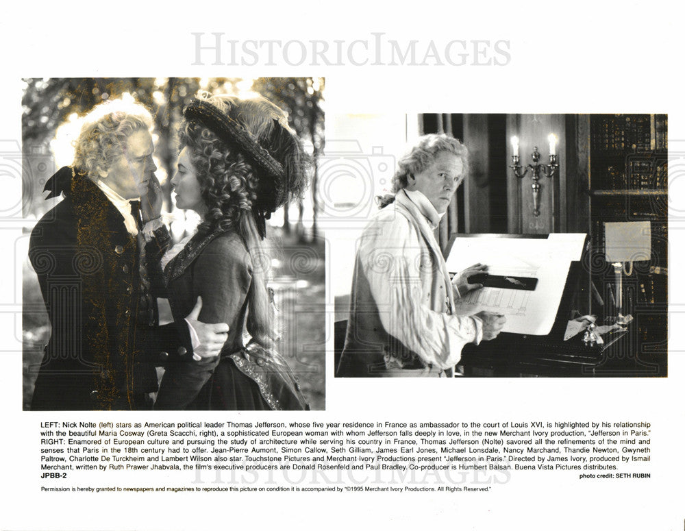 1995 Press Photo NICK NOLTE, Jefferson - Historic Images