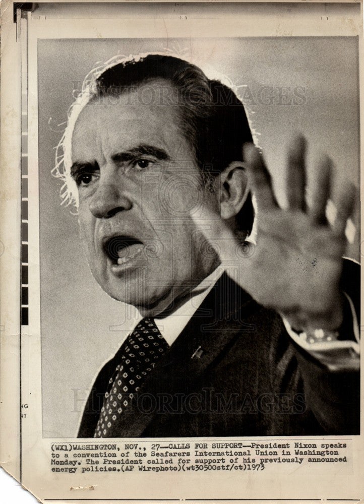 1973 Press Photo Richard Nixon Washington convention - Historic Images