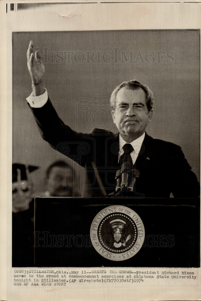 1974 Press Photo Richard Milhous Nixon President USA - Historic Images