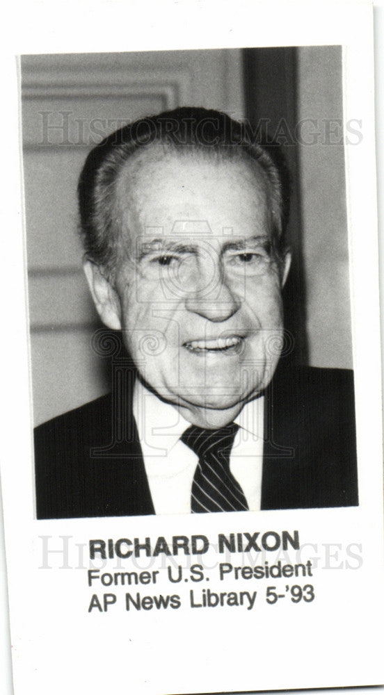 1993 Press Photo Richard Nixon Former U.S. President - Historic Images