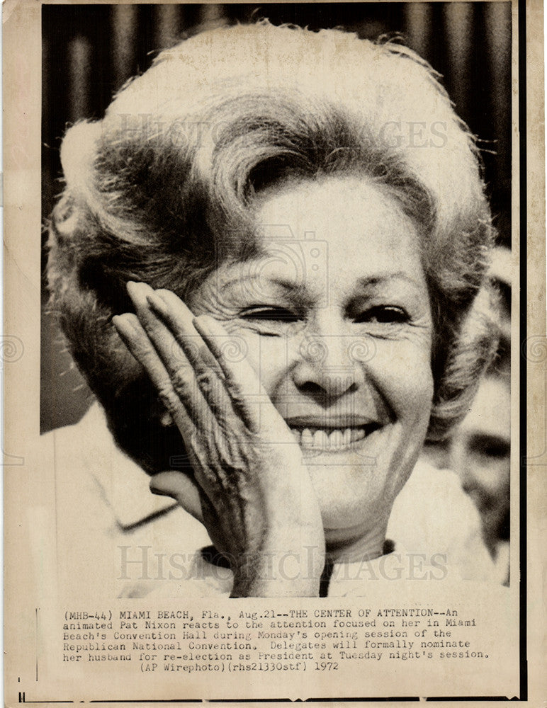 1972 Press Photo Pat Nixon Miami Beach convention - Historic Images