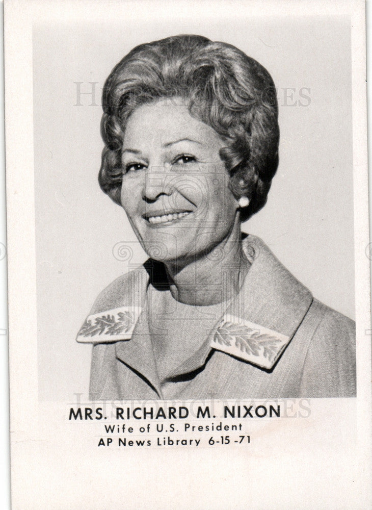 1971 Press Photo Mrs Richard Nixon US President wife - Historic Images