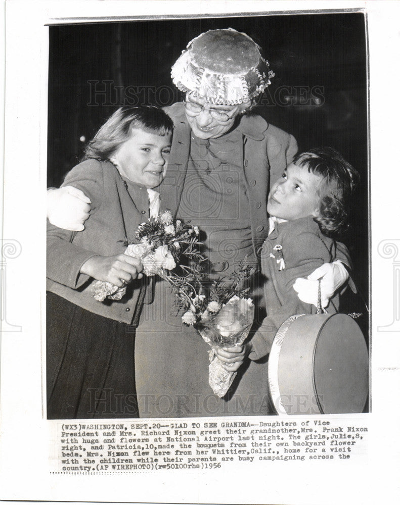 1956 Press Photo Julie Nixon Patricia Mrs. Frank Nixon - Historic Images