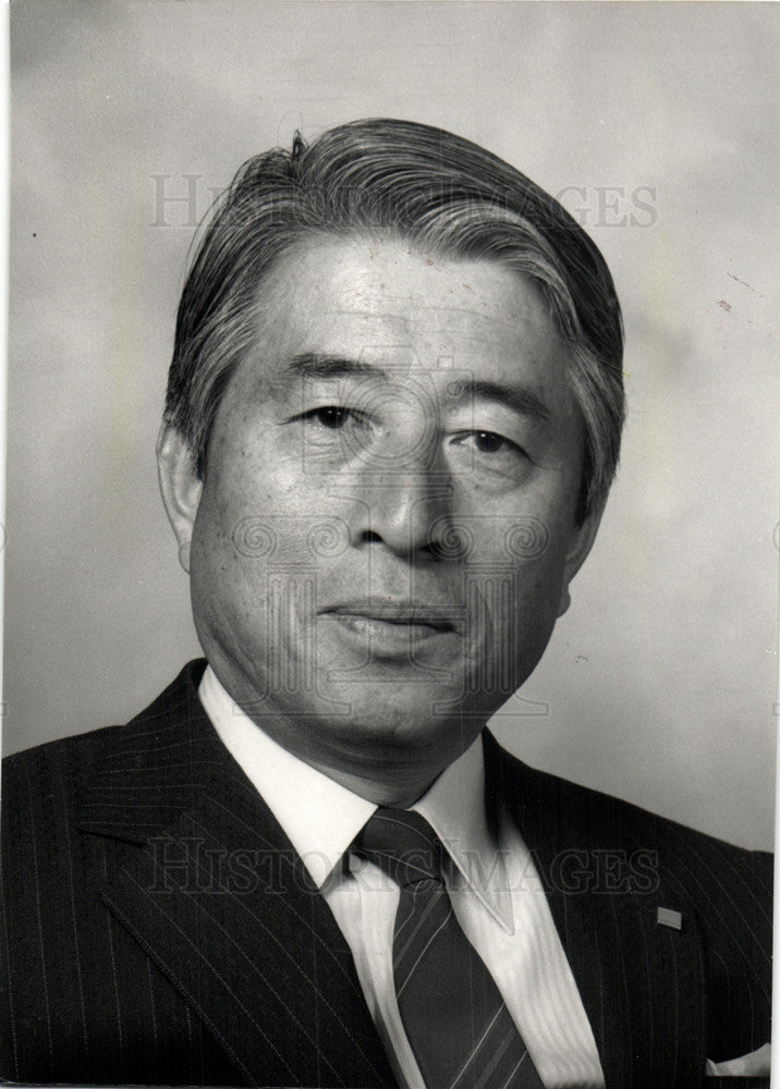 1987 Press Photo OSAMU NOBUTO CHAIRMAN MAZDA MOTOR - Historic Images