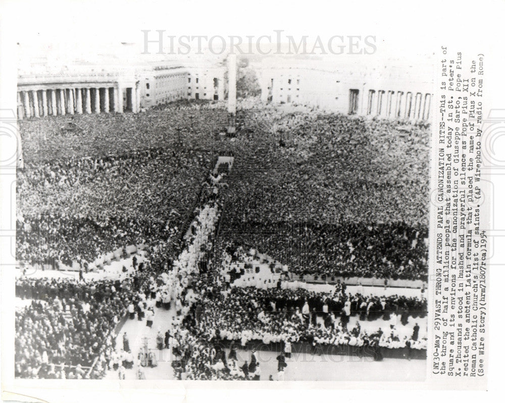 1954 Press Photo Pope Pius X Giuseppe Sarto sainthood - Historic Images