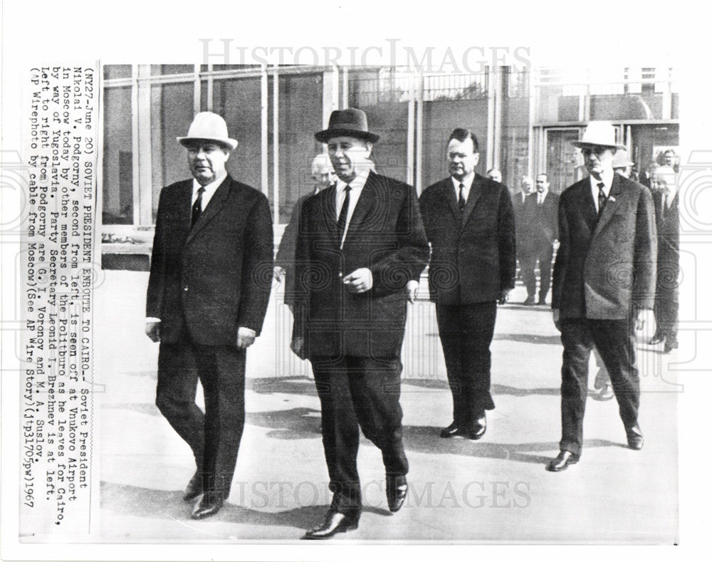 1967 Press Photo Nikolai Podgorny Moscow Brezhnev - Historic Images